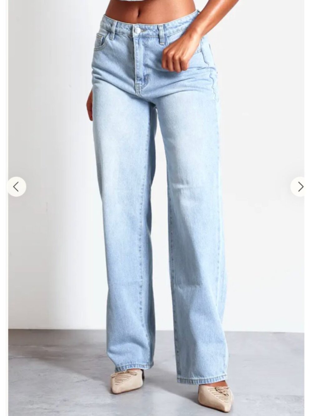 PrettyLittleThing Mid Rise Baggy Jeans - Light Blue
